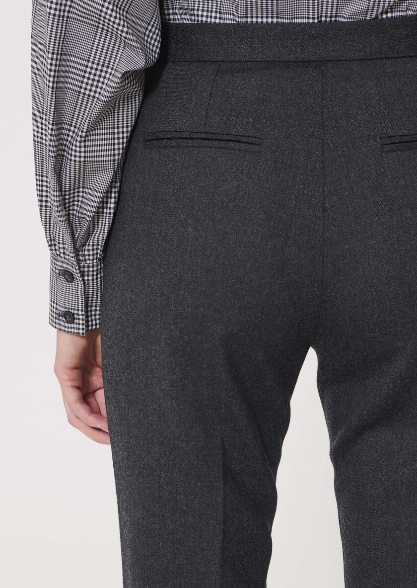 Pantalon Papillon gris chiné en flanelle Gris chine TARA JARMON