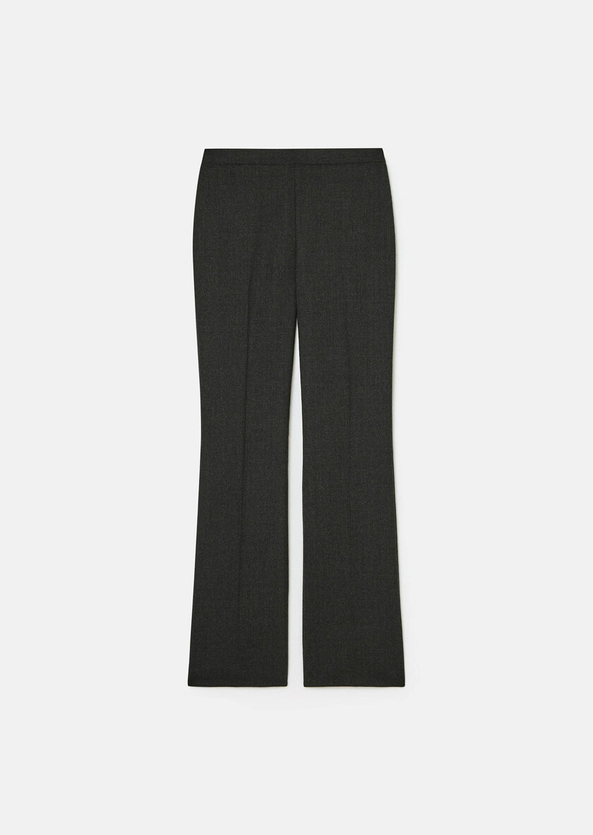 Pantalon Papillon gris chiné en flanelle Gris chine TARA JARMON