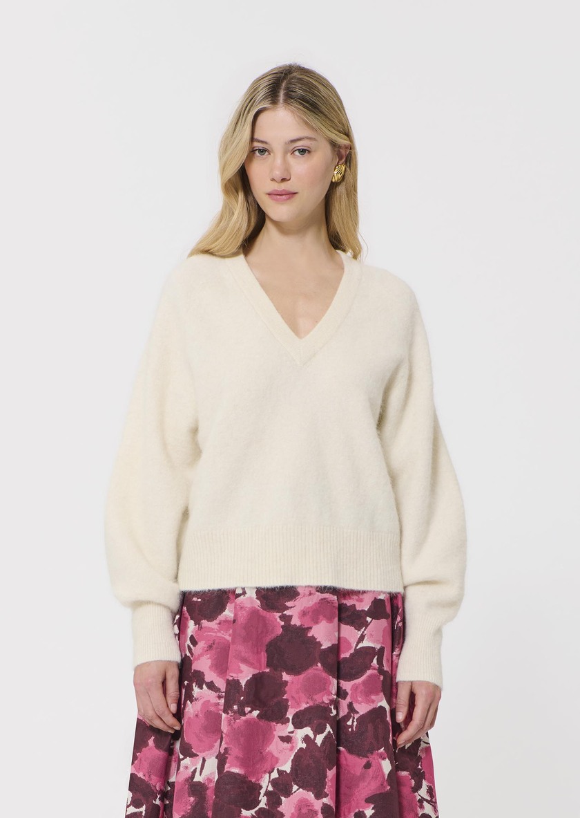 Pull Paz écru en laine et alpaga Ecru TARA JARMON