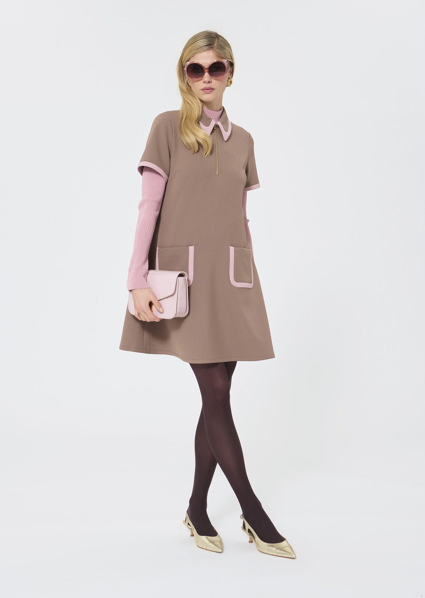 Robe Rubina beige en toile double Taupe TARA JARMON