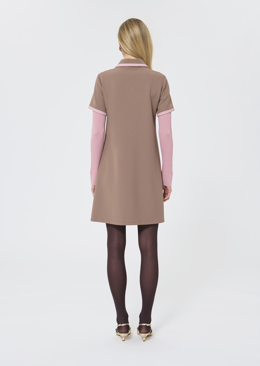Robe Rubina beige en toile double Taupe TARA JARMON