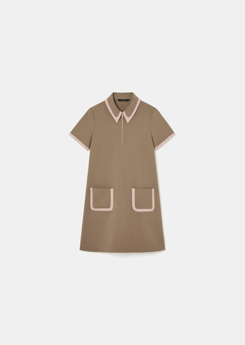 Robe Rubina beige en toile double Taupe TARA JARMON