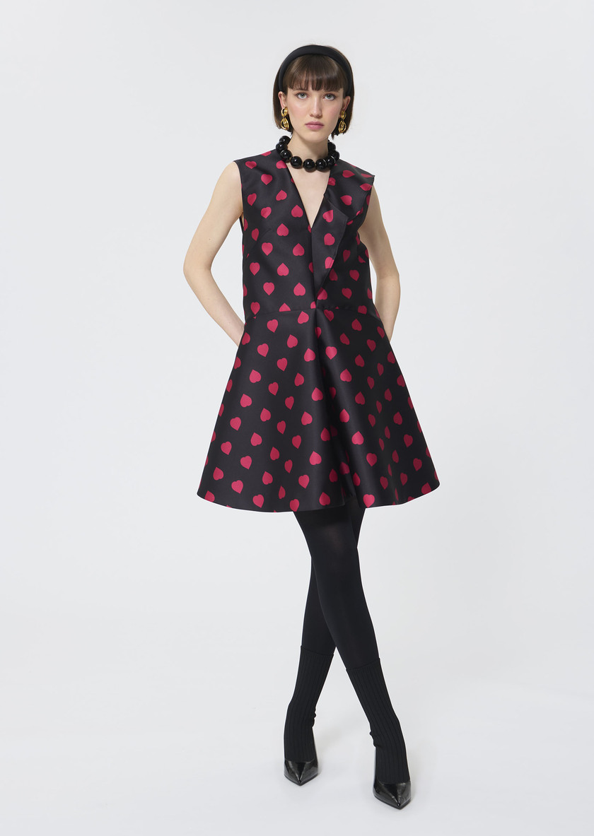 Robe Rumba noire imprimé coeurs Noir TARA JARMON