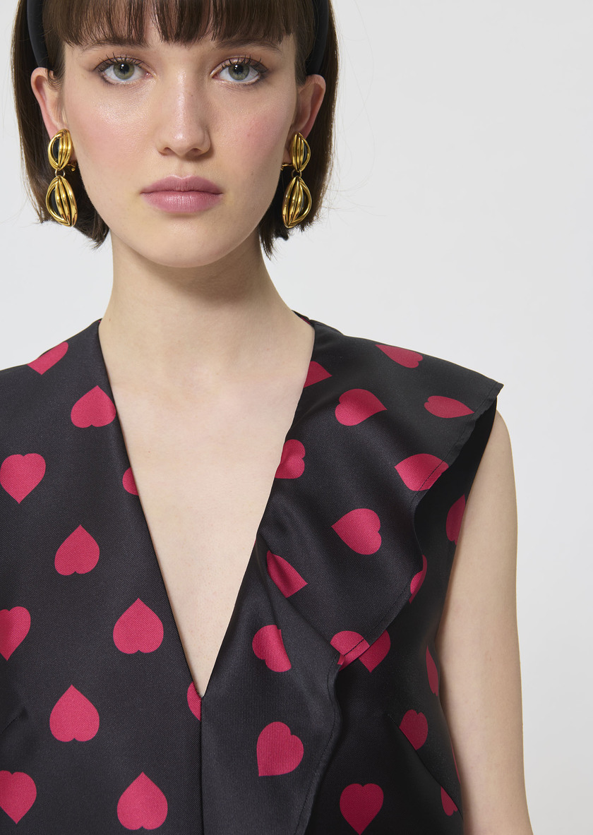 Robe Rumba noire imprimé coeurs Noir TARA JARMON