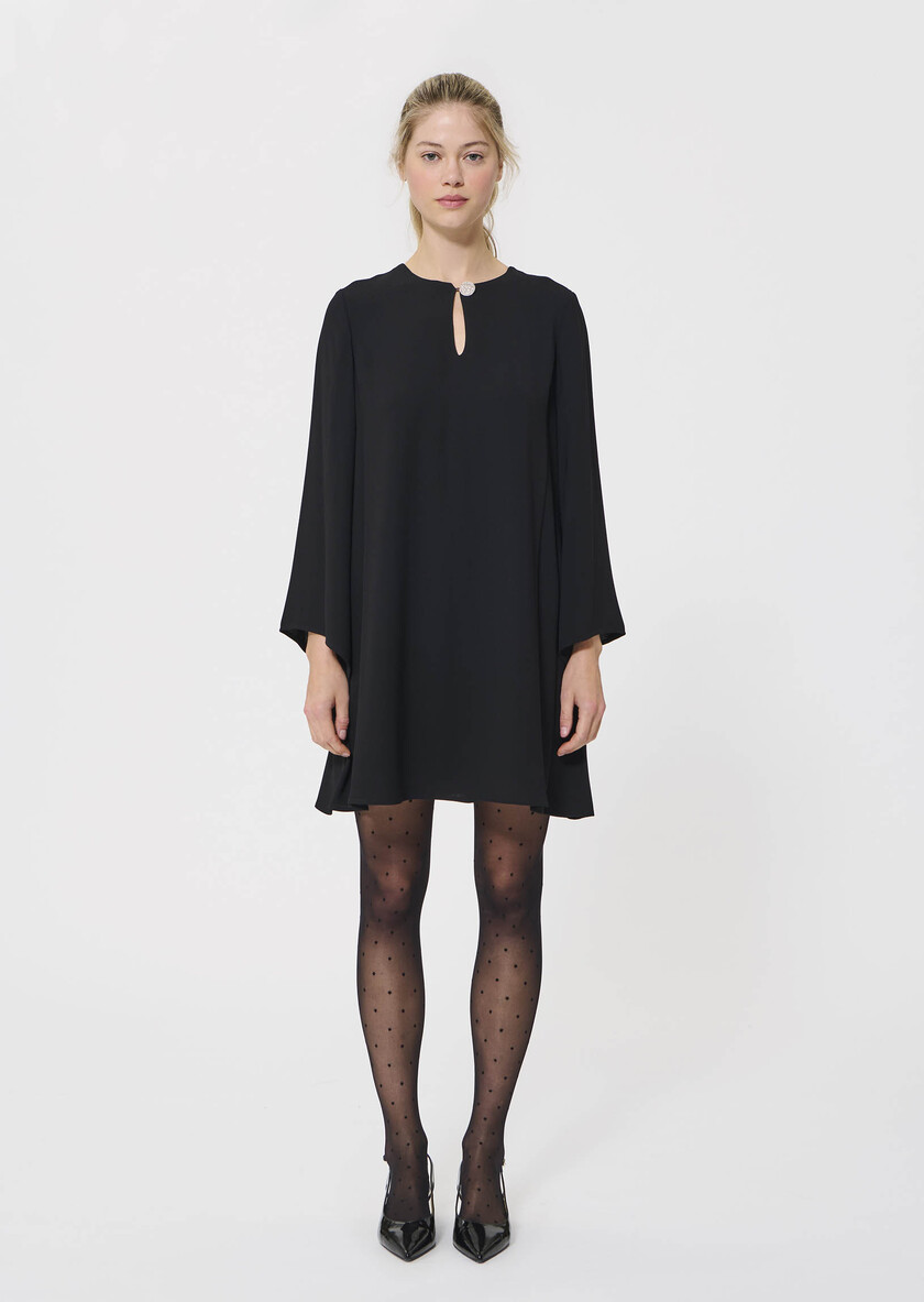Robe Raonie noire en crêpe Noir TARA JARMON