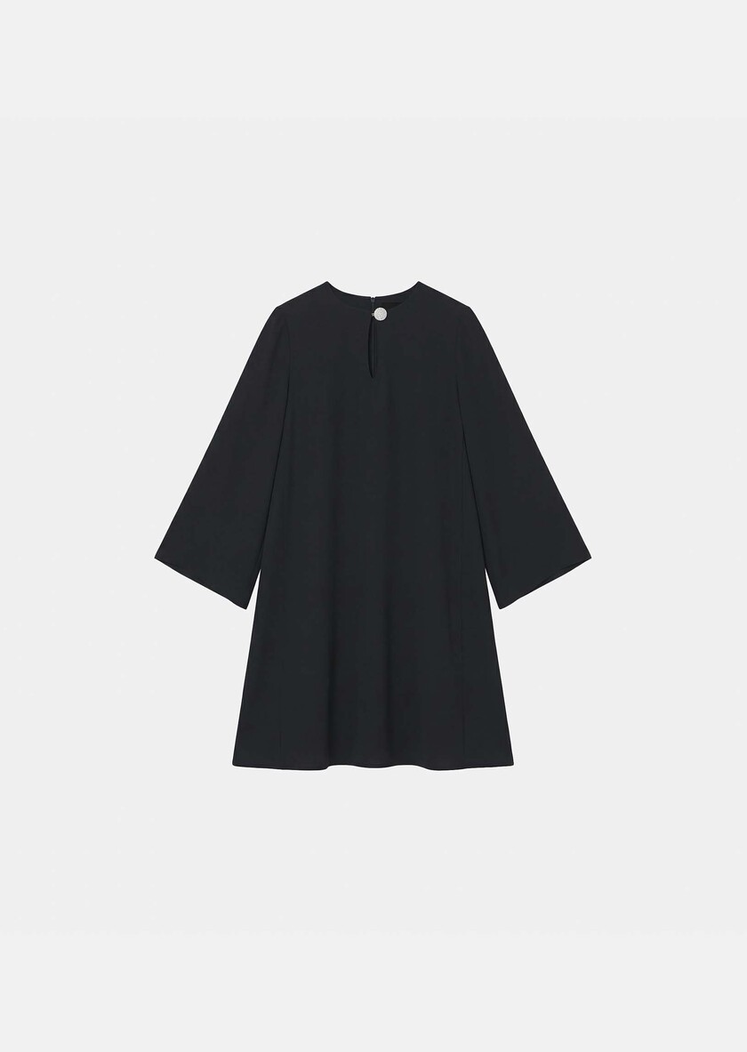 Robe Raonie noire en crêpe Noir TARA JARMON