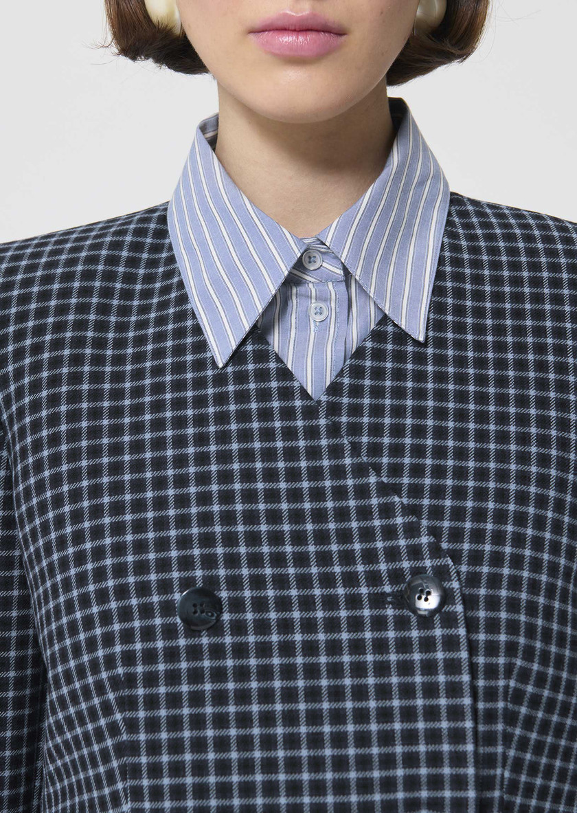 Veste Vermeil bleu nuit à petits carreaux Nuit TARA JARMON
