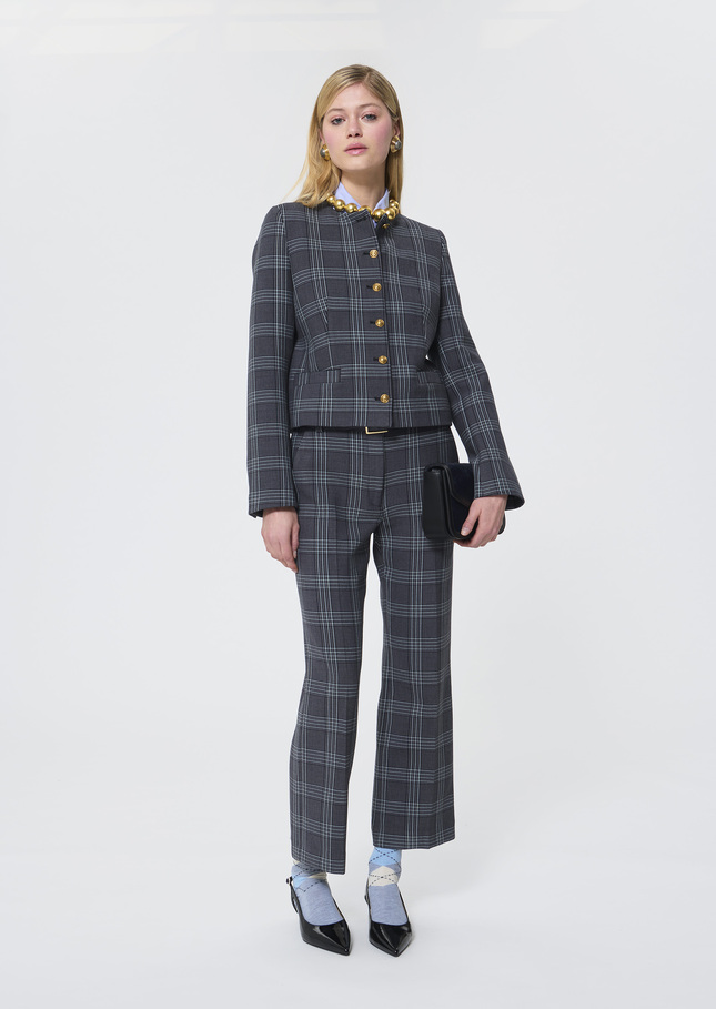 Veste Vesna grise motif prince de Galles Gris TARA JARMON