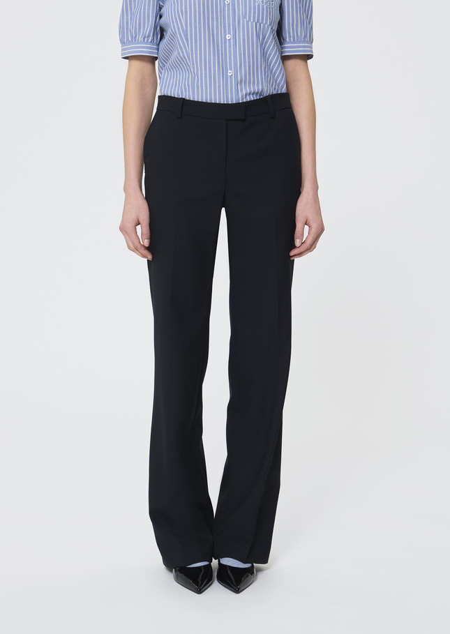 Pantalon Poupee bleu nuit en laine froide Nuit TARA JARMON
