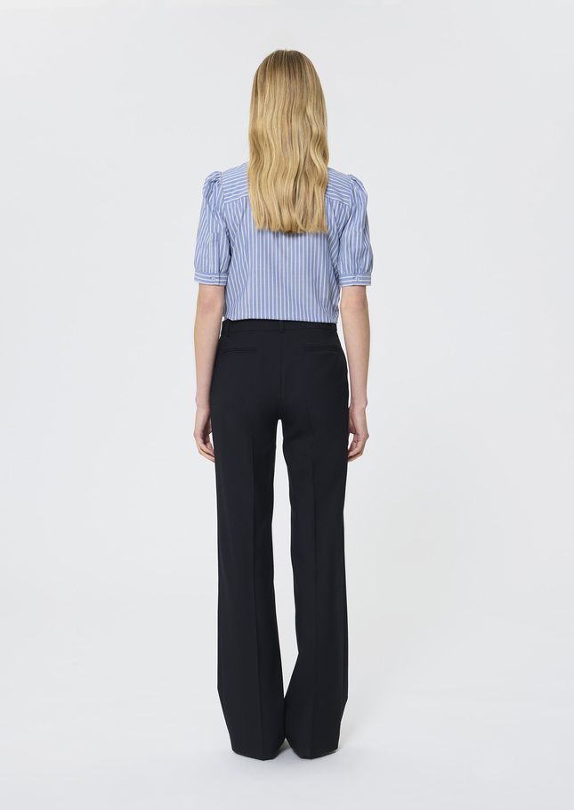 Pantalon Poupee bleu nuit en laine froide Nuit TARA JARMON