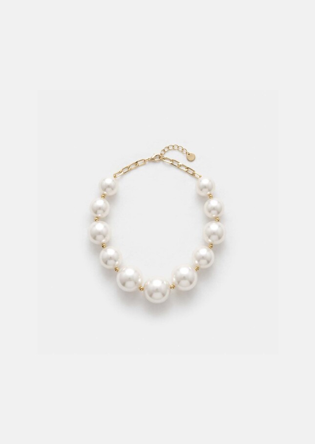 Collier Belladona écru à grosses perles Ecru TARA JARMON