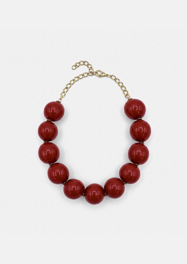Collier Bellissima rouge à grosses perles Cerise TARA JARMON