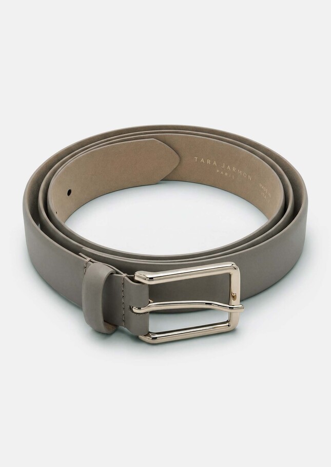 Ceinture Louise écrue en cuir lisse Craie TARA JARMON