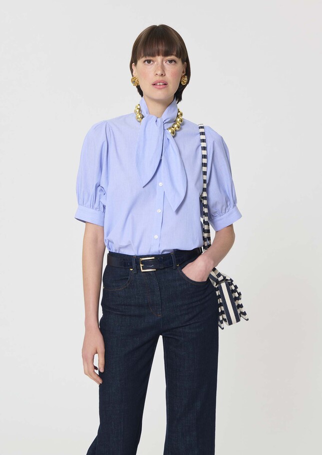 Chemise Candyce bleue à fines rayures Bleu TARA JARMON