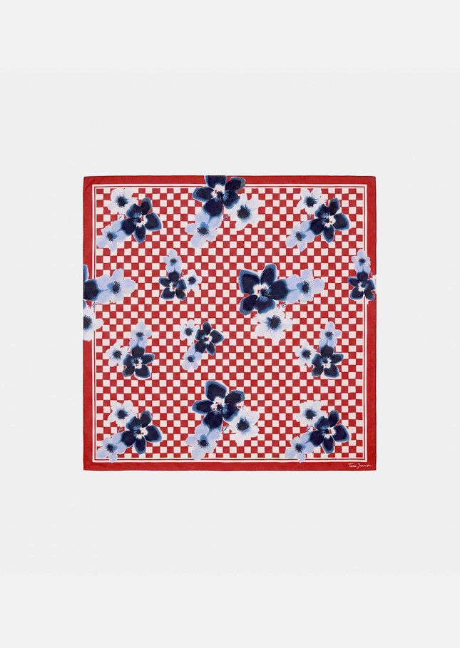 Foulard Emilio rouge imprimé en coton Cerise TARA JARMON