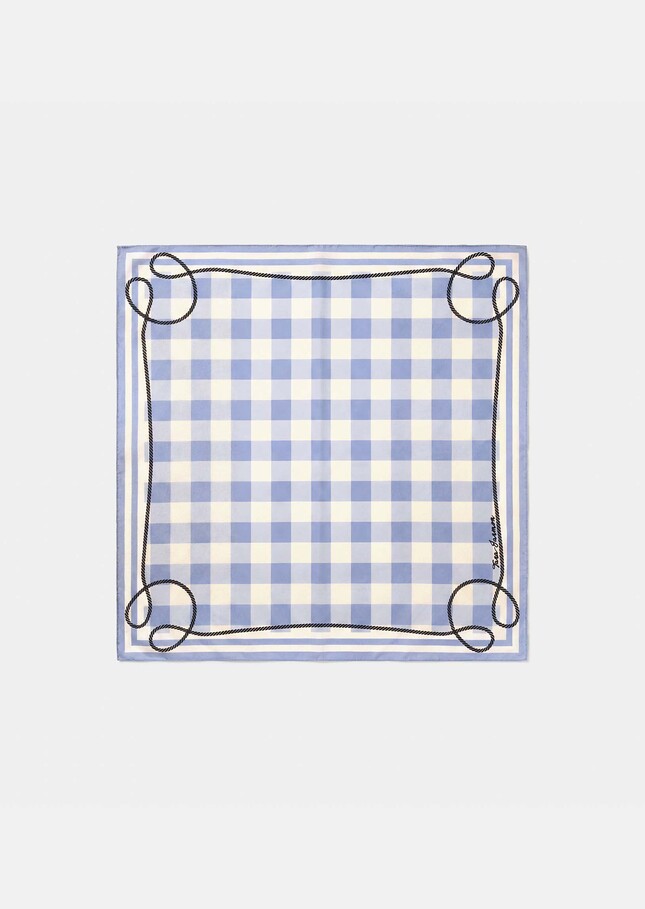 Foulard Eddie bleu ciel en vichy en coton Horizon TARA JARMON