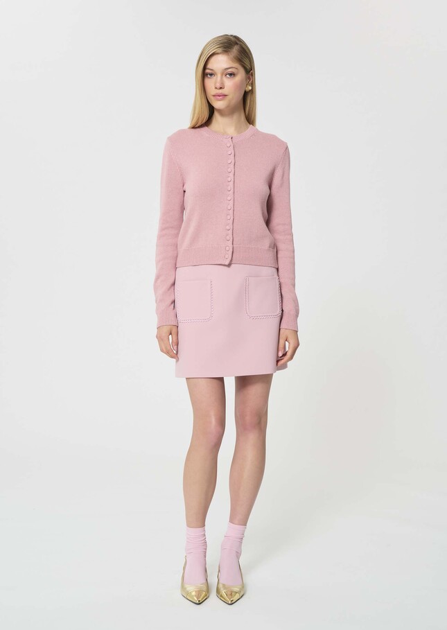 Gilet Gaia rose pâle en coton Blush TARA JARMON