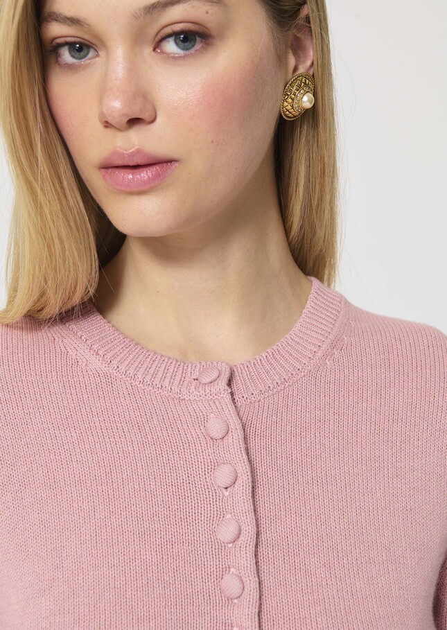 Gilet Gaia rose pâle en coton Blush TARA JARMON