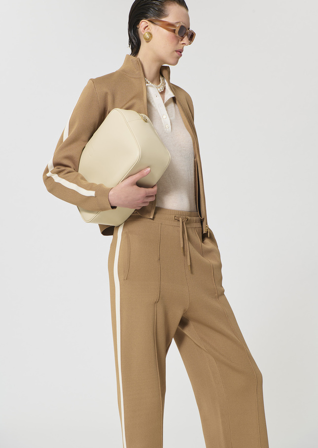 Gilet Gabrielle beige en maille technique Miel TARA JARMON