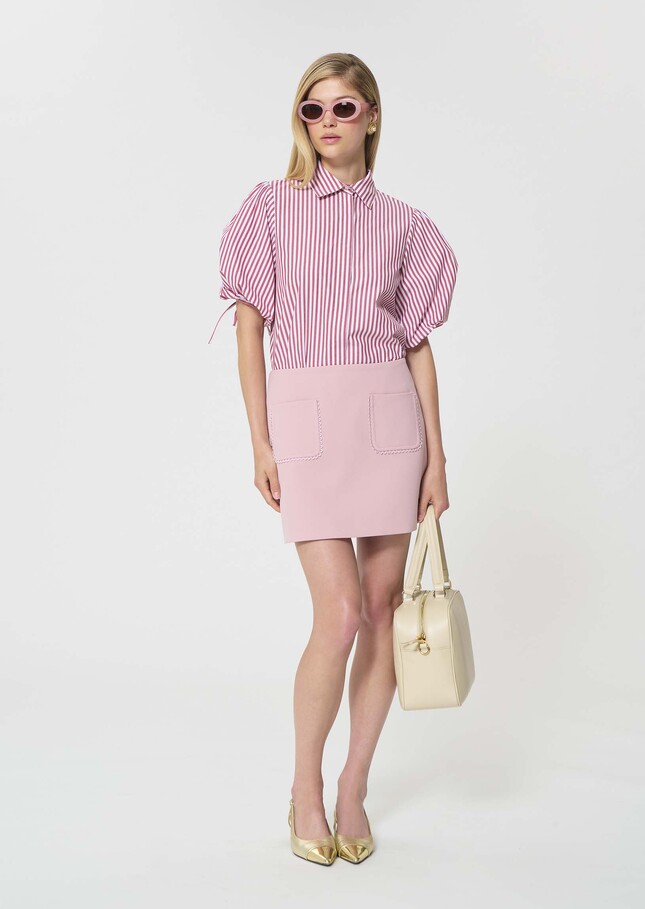 Jupe Jadis rose pâle en toile double Blush TARA JARMON