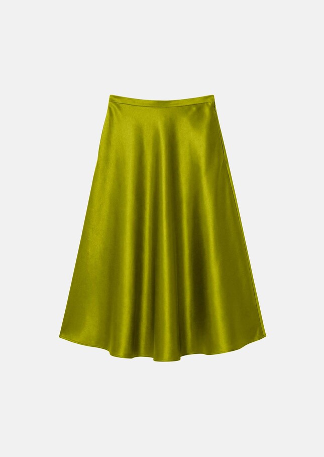 Jupe Joséphine verte en satin duchesse Anis TARA JARMON