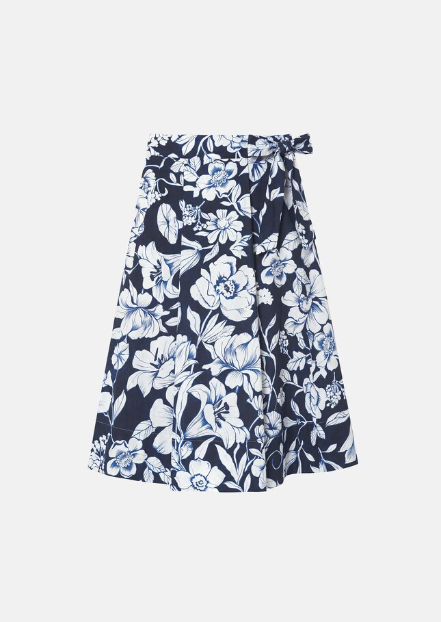 Jupe Jolly bleu nuit imprimé fleuri en coton Nuit TARA JARMON