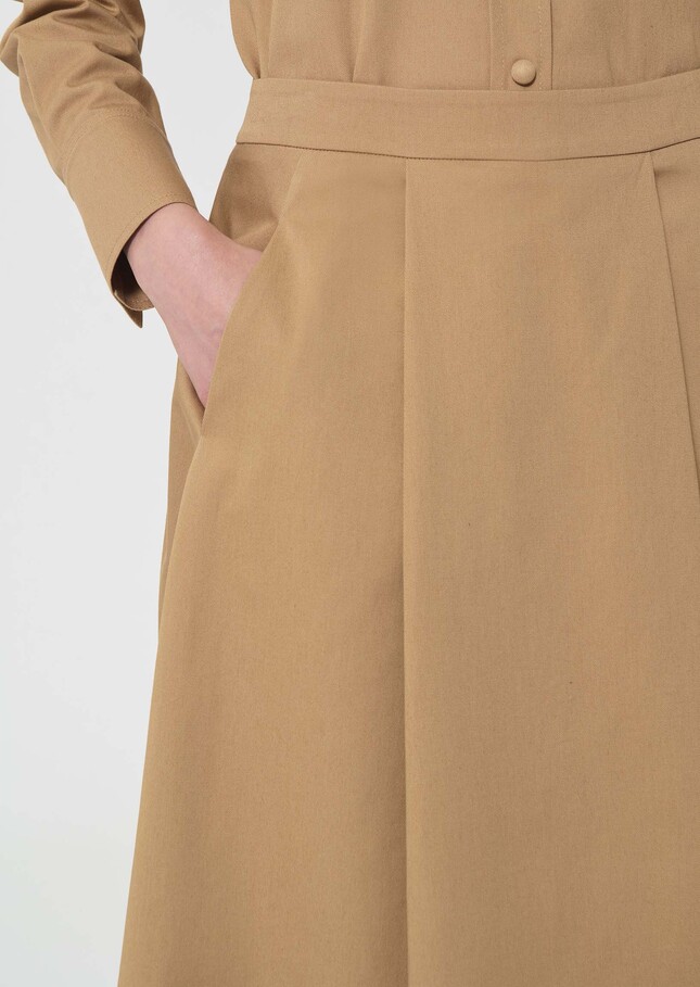 Jupe Joel beige en gabardine de coton Miel TARA JARMON