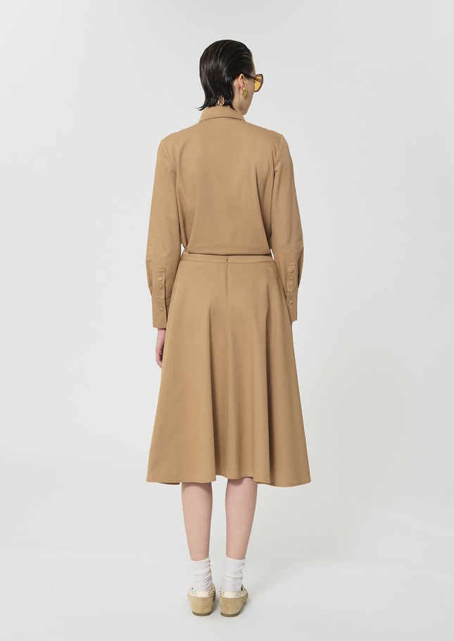 Jupe Joel beige en gabardine de coton Miel TARA JARMON