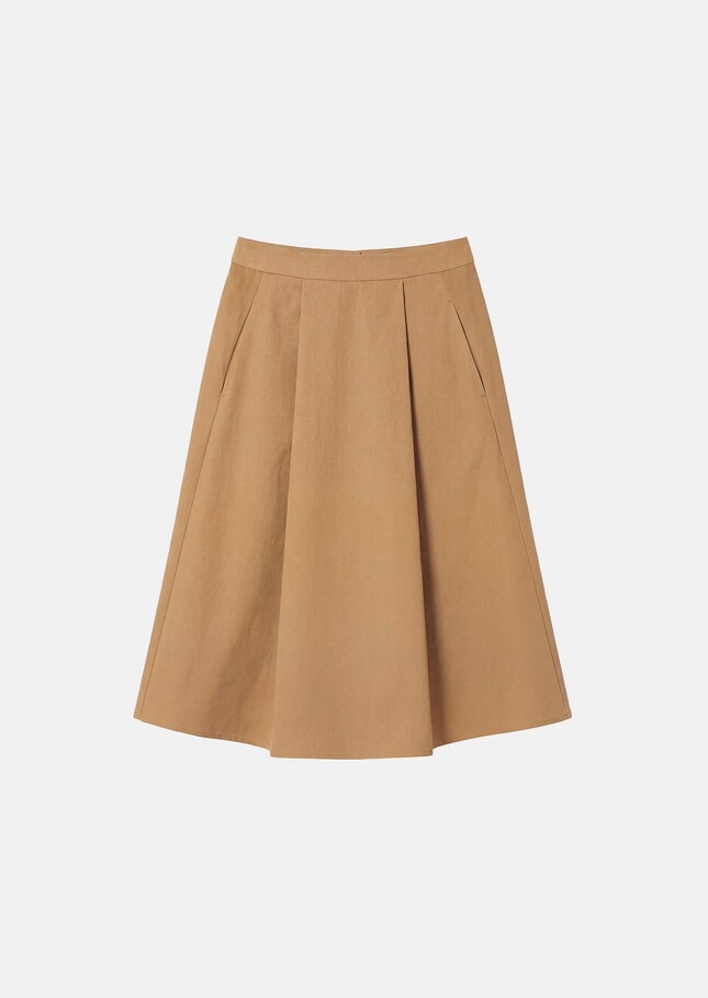 Jupe Joel beige en gabardine de coton Miel TARA JARMON