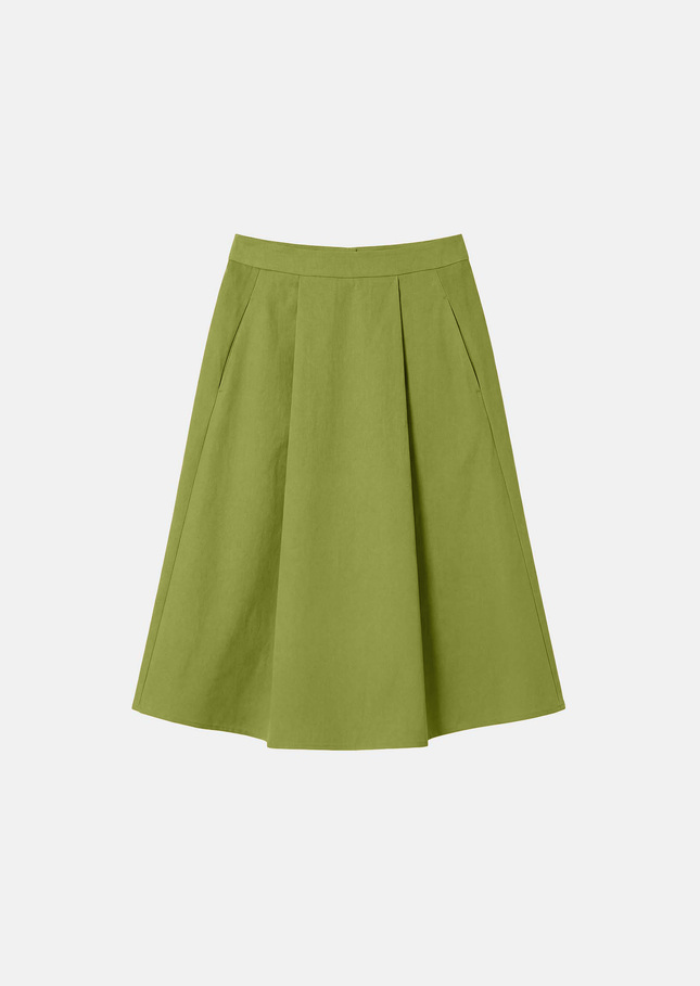Jupe Joel verte en gabardine de coton Pomme TARA JARMON