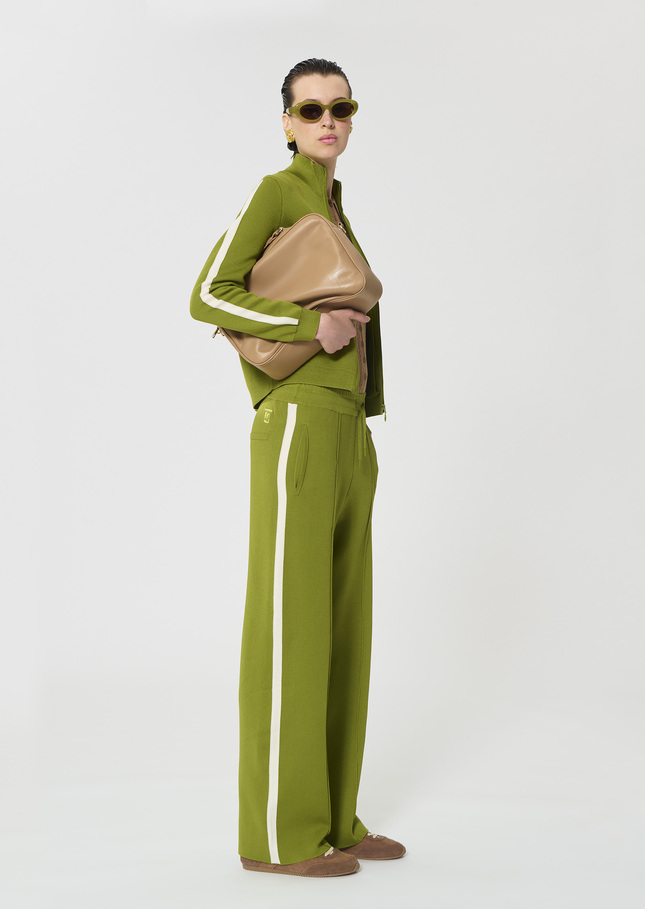 Pantalon Parker vert en maille technique Pomme TARA JARMON