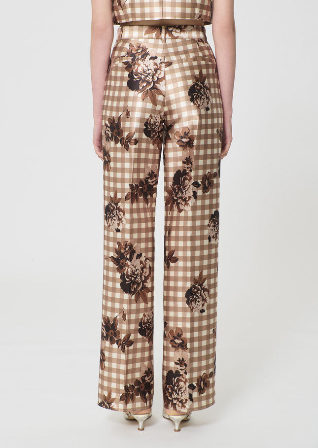 Pantalon Premier beige en vichy imprimé Beige TARA JARMON