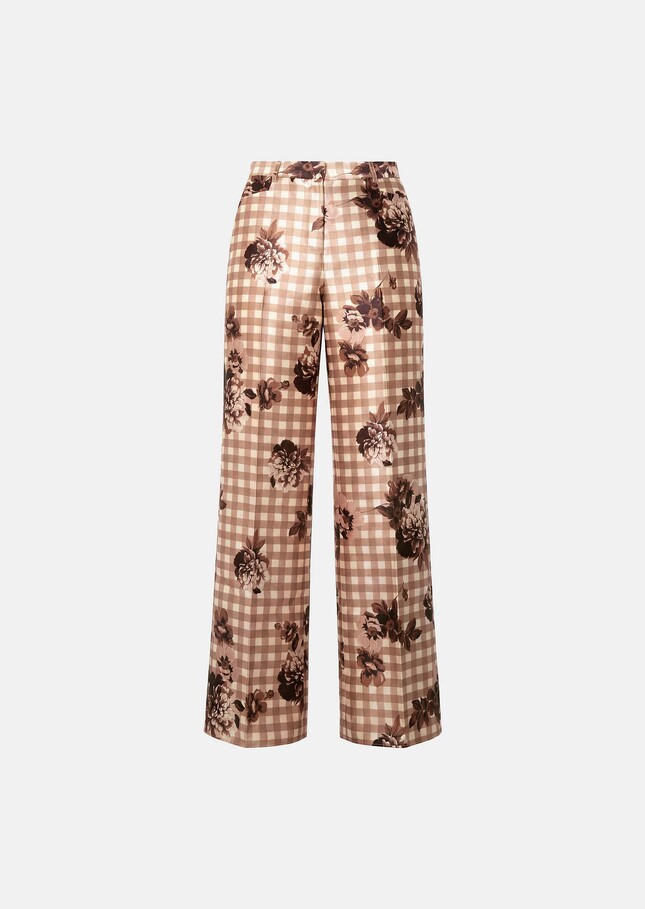 Pantalon Premier beige en vichy imprimé Beige TARA JARMON