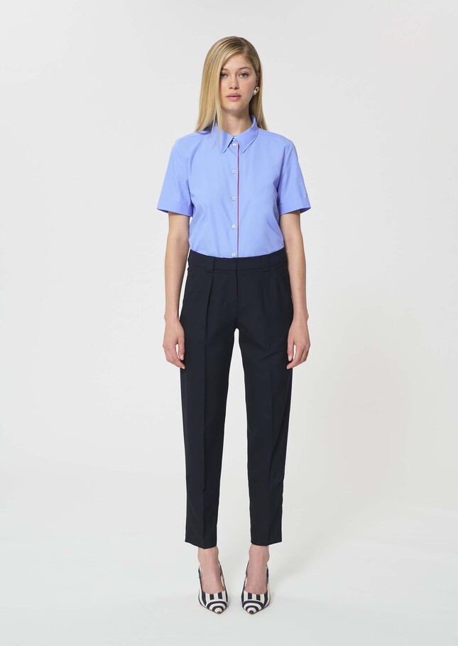 Pantalon Pierrot bleu nuit en toile grain de poudre Nuit TARA JARMON