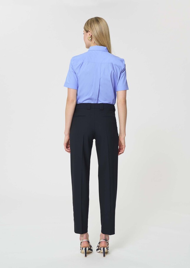 Pantalon Pierrot bleu nuit en toile grain de poudre Nuit TARA JARMON