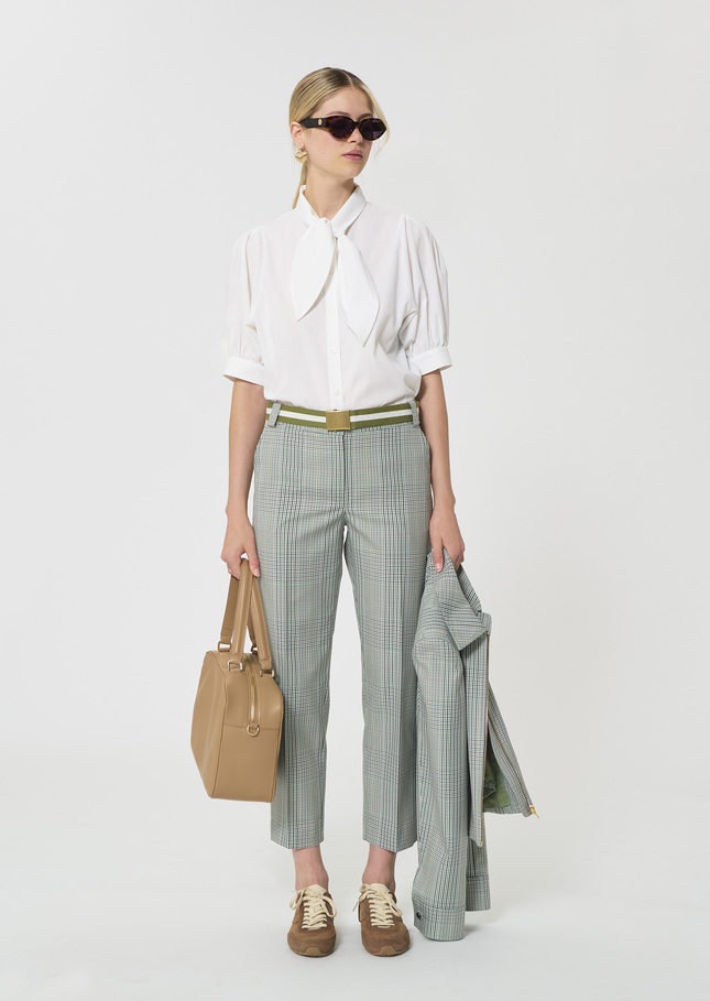 Pantalon Polo vert foncé motif prince de Galles Vert anglais TARA JARMON