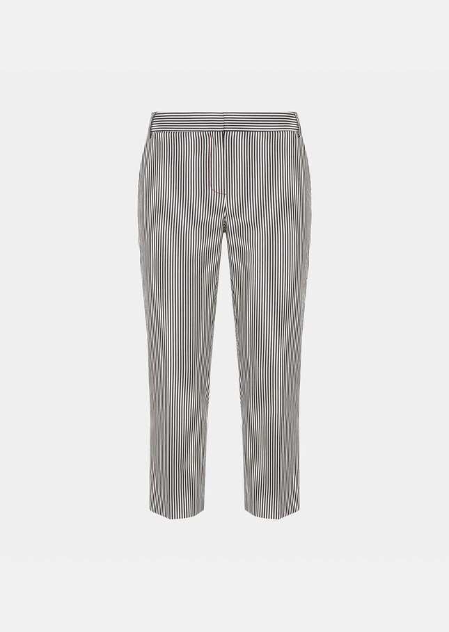 Pantalon Pipo écru à rayures en coton Ecru TARA JARMON