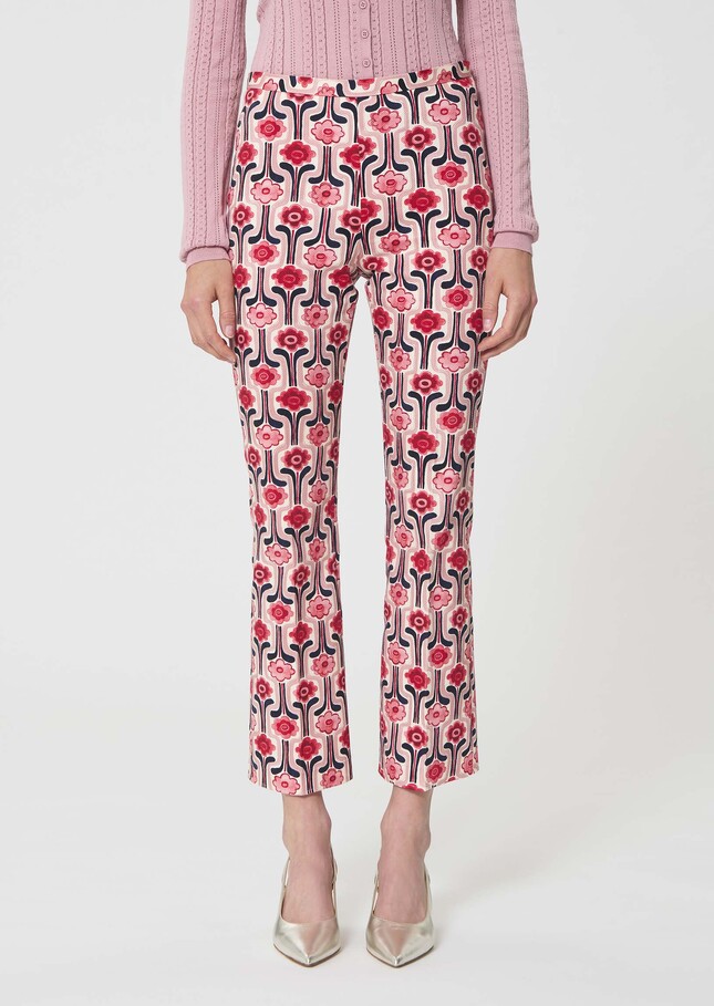Pantalon Paulino rose pâle imprimé rétro Blush TARA JARMON