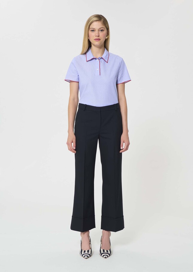 Pantalon Pierre bleu nuit en toile grain de poudre Nuit TARA JARMON