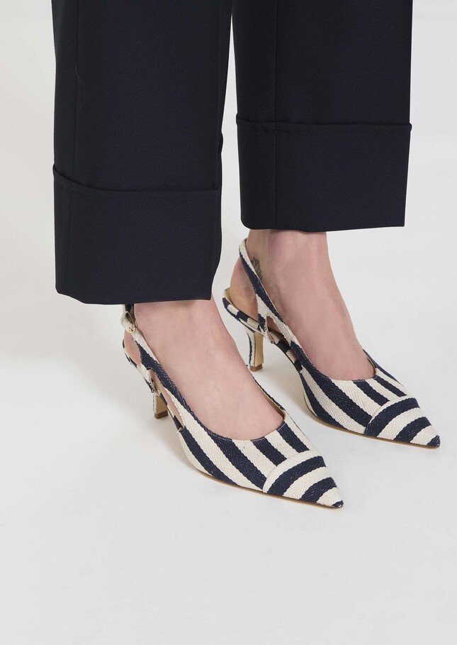 Pantalon Pierre bleu nuit en toile grain de poudre Nuit TARA JARMON