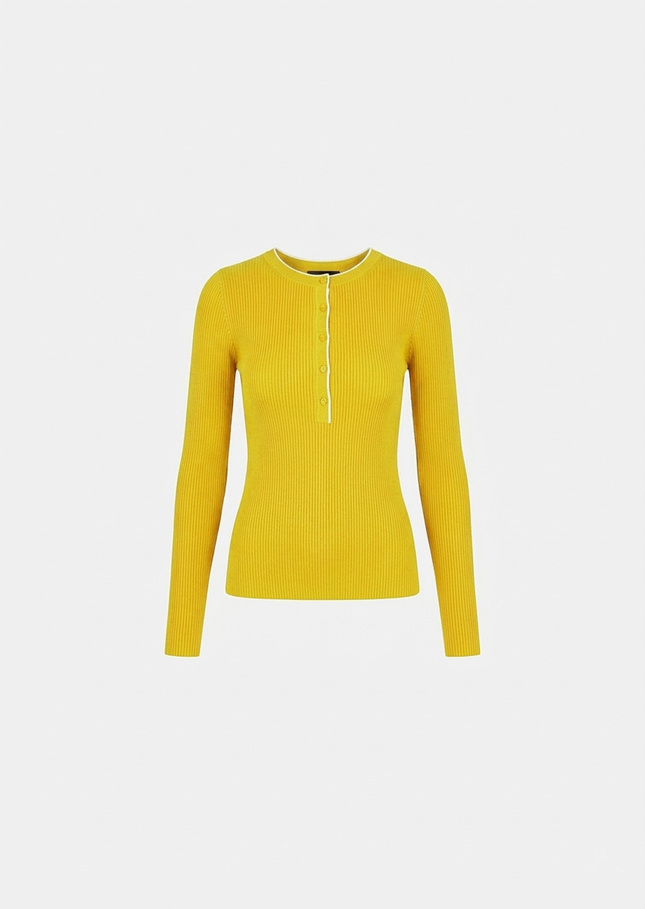 Pull Paulie jaune en maille côtelée Mimosa TARA JARMON