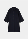 Manteau Mahe bleu nuit en laine double face Nuit TARA JARMON