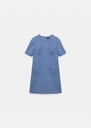 Robe Renata bleu ciel en toile double Horizon TARA JARMON