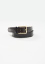 Ceinture Léa marron en cuir embossé croco Chocolat, Nuit TARA JARMON