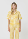Chemise César jaune motif damier en lin Mimosa TARA JARMON