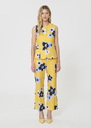Gilet Giovanni jaune imprimé fleurs en lin et coton Mimosa TARA JARMON