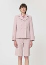 Manteau Mathilde rose pâle en laine texturée Blush TARA JARMON