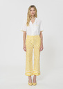 Pantalon Pietro jaune motif damier en lin Cerise, Mimosa TARA JARMON