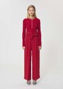 Pantalon Pia rouge en crêpe fluide Blush, Cerise, Mimosa, Vert anglais TARA JARMON