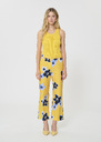 Pantalon Pampille jaune imprimé fleurs en lin et coton Mimosa TARA JARMON
